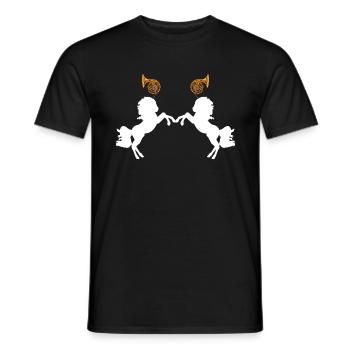 Two unicorns - Men's T-Shirt - black - Front - AI Model Male 178 light (178cm)