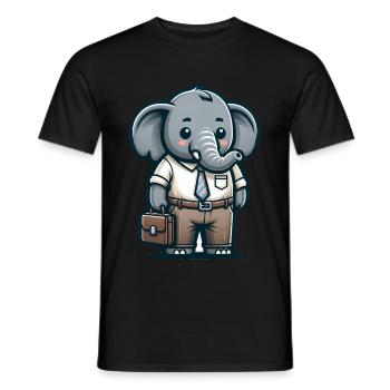 Cute Elephant Teacher - Männer T-Shirt - Schwarz - Vorne - AI Model Male 178 light (178cm)