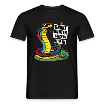 Snake Hunters - Men's T-Shirt - black - Front - AI Model Male 178 light (178cm)