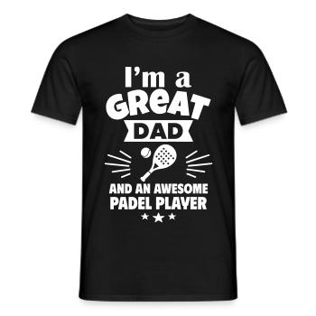 Ich bin ein toller Papa und ein Padel-Ass - Männer T-Shirt - Schwarz - Vorne - AI Model Male 178 light (178cm)