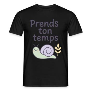 Prends ton temps - T-shirt homme - noir - Devant - AI Model Male 178 light (178cm)