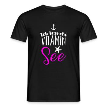 Need Vitamin Lake Anchor Holiday Gift Idea - Men's T-Shirt - black - Front - AI Model Male 178 light (178cm)