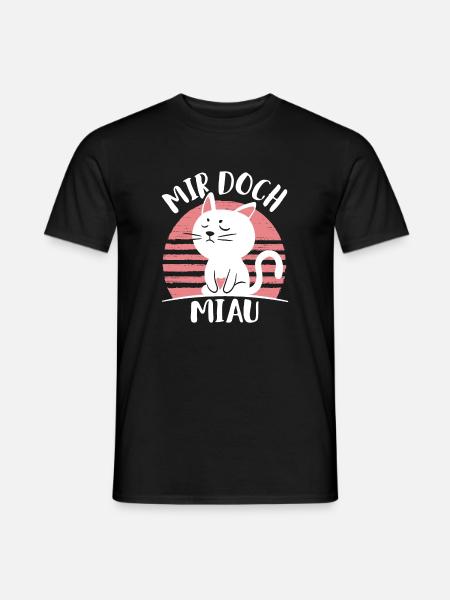 mir doch miau Lustiger Katzen Statement - Männer T-Shirt - Schwarz
