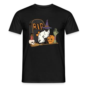 Süße und gruselige Halloween Siamkatze - Männer T-Shirt - Schwarz - Vorne - AI Model Male 178 light (178cm)