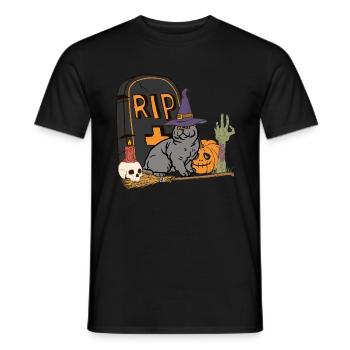 Mignon et effrayant British Shorthair Cat - T-shirt homme - noir - Devant - AI Model Male 178 light (178cm)
