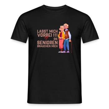 Vorbei Senioren brauchen Pfleger - Männer T-Shirt - Schwarz - Vorne - AI Model Male 178 light (178cm)