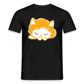 Baby Sleeping Cat - Men's T-Shirt - black - Front - AI Model Male 178 light (178cm)