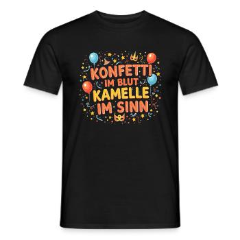 Konfetti im Blut Kamelle im Sinn Kostüm Karneval - Männer T-Shirt - Schwarz - Vorne - AI Model Male 178 light (178cm)