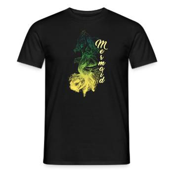 Meerjungfrau Seejungfrau Nixe Märchen - Männer T-Shirt - Schwarz - Vorne - AI Model Male 178 light (178cm)