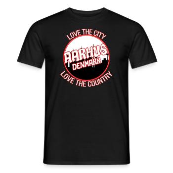 Aarhus Danemark ville motif - T-shirt homme - noir - Devant - AI Model Male 178 light (178cm)