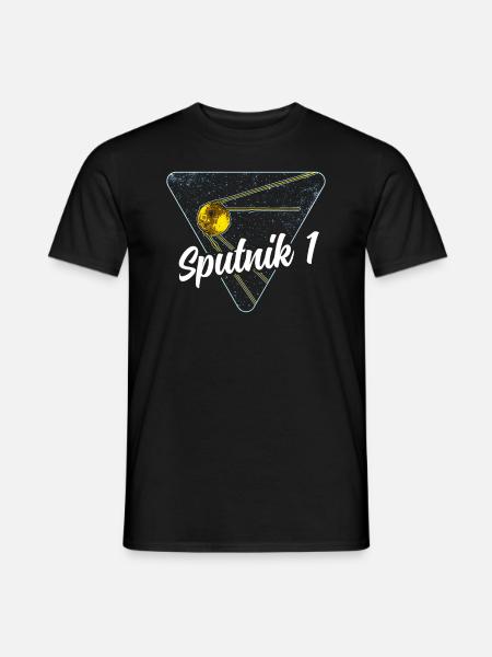 Sputnik 1 Satellit - Männer T-Shirt - Schwarz