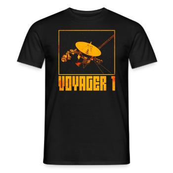 Voyager 1 Space Probe - Men's T-Shirt - black - Front - AI Model Male 178 light (178cm)