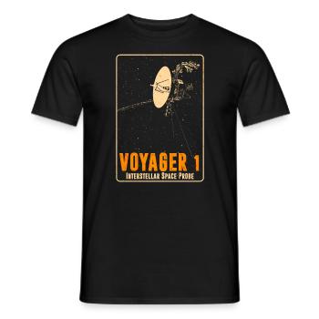 Voyager 1 - Interstellare Raumsonde - Männer T-Shirt - Schwarz - Vorne - AI Model Male 178 light (178cm)