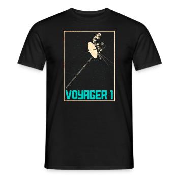 Voyager 1 Space Probe - Men's T-Shirt - black - Front - AI Model Male 178 light (178cm)