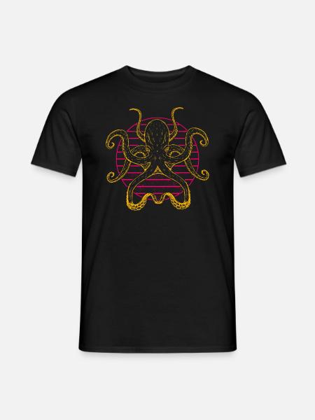 Oktopus - Männer T-Shirt - Schwarz
