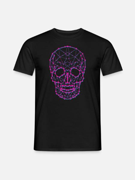 Polygon Schädel - Männer T-Shirt - Schwarz