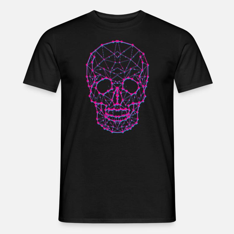 Polygon Schädel - Männer T-Shirt - Schwarz