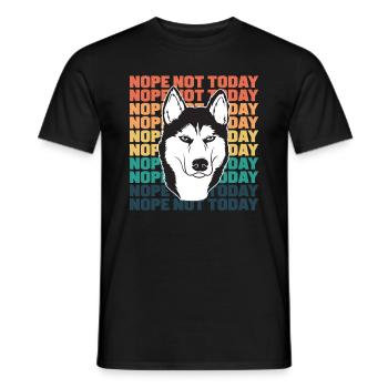 Husky Nope Not Today - Men's T-Shirt - black - Front - AI Model Male 178 light (178cm)