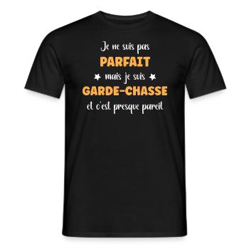 Je ne suis pas parfait mais Garde chasse - T-shirt homme - noir - Devant - AI Model Male 178 light (178cm)