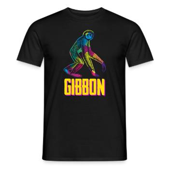 Gibbon Affe - Männer T-Shirt - Schwarz - Vorne - AI Model Male 178 light (178cm)