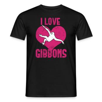 J’adore les gibbons - T-shirt homme - noir - Devant - AI Model Male 178 light (178cm)