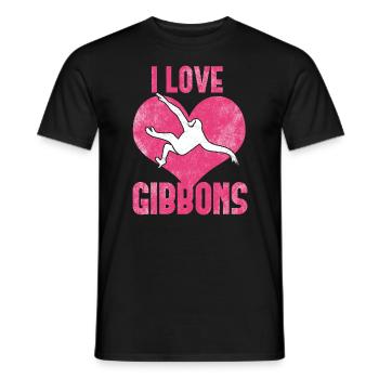 Ich liebe Gibbons - Männer T-Shirt - Schwarz - Vorne - AI Model Male 178 light (178cm)