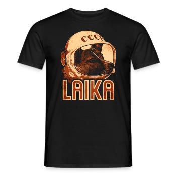 Laika Space Dog - Men's T-Shirt - black - Front - AI Model Male 178 light (178cm)
