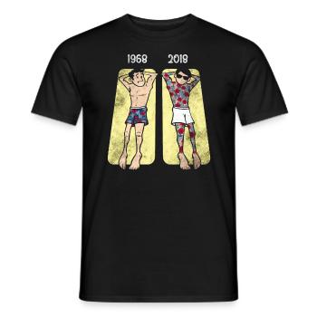 1968 Rétro Drôle - T-shirt homme - noir - Devant - AI Model Male 178 light (178cm)