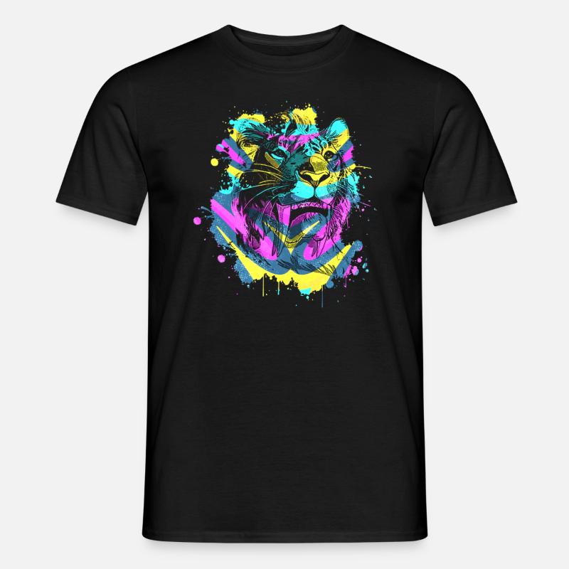 Säbelzahntiger - Männer T-Shirt - Schwarz