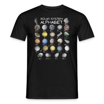 Solar System ABC - Men's T-Shirt - black - Front - AI Model Male 178 light (178cm)
