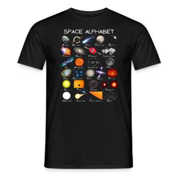 Weltraum Astronomie Alphabet ABC - Männer T-Shirt - Schwarz - Vorne - AI Model Male 178 light (178cm)