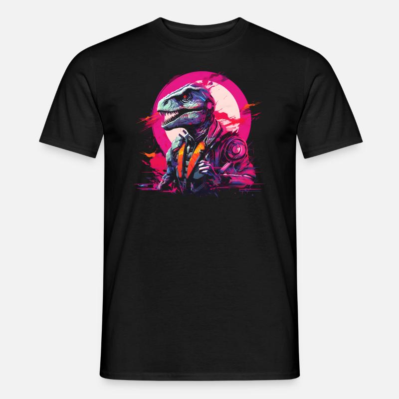 Futuristischer T-Rex - Männer T-Shirt - Schwarz
