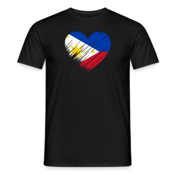 Philippinen Flagge Herz - Männer T-Shirt - Schwarz - Vorne - AI Model Male 178 light (178cm)
