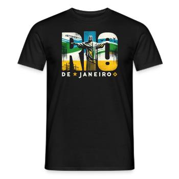 Rio de Janeiro, Brésil - T-shirt homme - noir - Devant - AI Model Male 178 light (178cm)