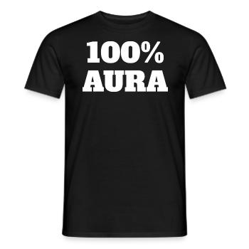 100% Aura Level Punkte Humor Meme Aura - Männer T-Shirt - Schwarz - Vorne - AI Model Male 178 light (178cm)