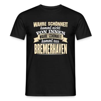 BREMERHAVEN - Schönheit - Männer T-Shirt - Schwarz - Vorne - AI Model Male 178 light (178cm)
