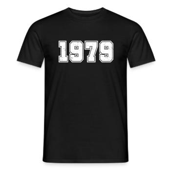 Jahrgang 1979 - Retro Football College - Männer T-Shirt - Schwarz - Vorne - AI Model Male 178 light (178cm)