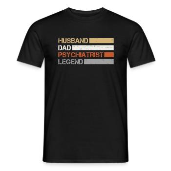 Retro Ehemann Papa und legendärer Psychiater - Männer T-Shirt - Schwarz - Vorne - AI Model Male 178 light (178cm)