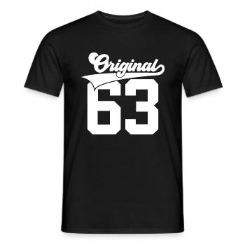 63RD BIRTHDAY 1963 ORIGINAL 63 - Men's T-Shirt - black - Front - AI Model Male 178 light (178cm)