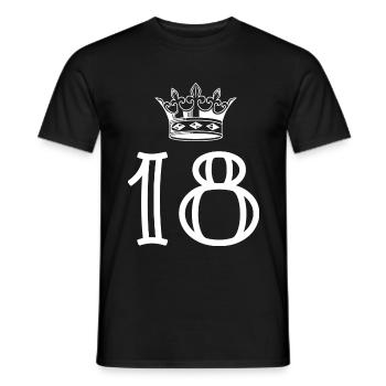18 Zahl Krone - Männer T-Shirt - Schwarz - Vorne - AI Model Male 178 light (178cm)