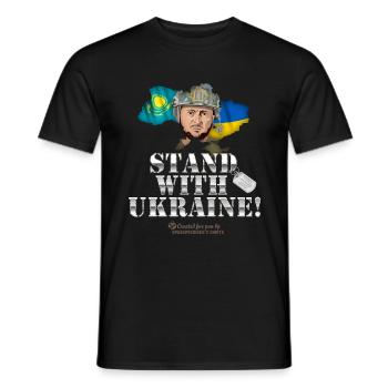Ukraine Kazakhstan - Men's T-Shirt - black - Front - AI Model Male 178 light (178cm)