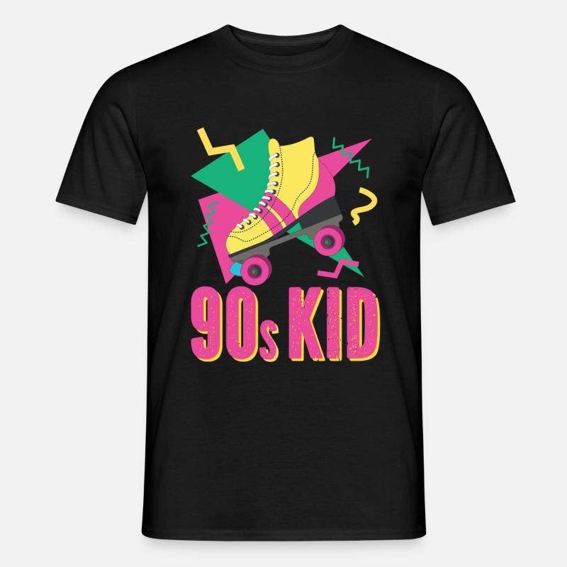 90er Retro mit Rollschuh - Männer T-Shirt - Schwarz