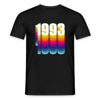 1993 Year of birth - Men's T-Shirt - black - Front - AI Model Male 178 light (178cm)