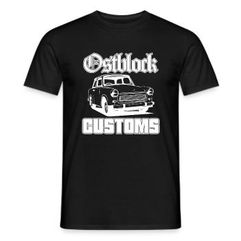 Trabi Trabbi Ostblock Customs DDR Auto - Männer T-Shirt - Schwarz - Vorne - AI Model Male 178 light (178cm)