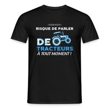 Mon tracteur je l'aime humour tracteur - T-shirt homme - noir - Devant - AI Model Male 178 light (178cm)