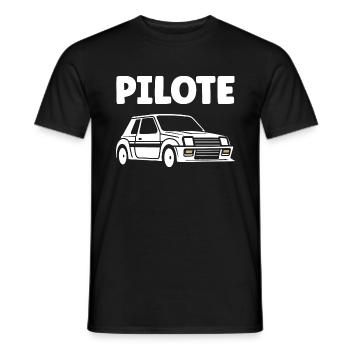 Humour pilote de rallye - T-shirt homme - noir - Devant - AI Model Male 178 light (178cm)