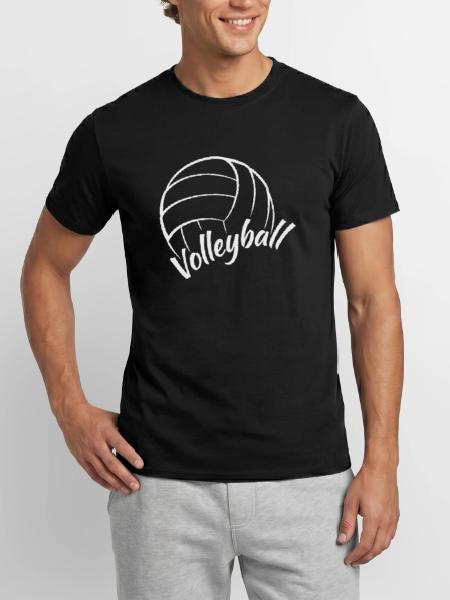 Volleyball - Men's T-Shirt - black - Front - AI Model Male 178 light (178cm)