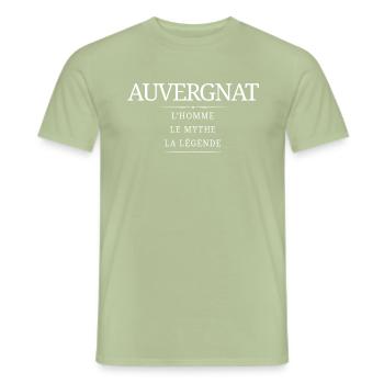 Auvergnat Homme Mythe - T-shirt homme - vert sauge - Devant - AI Model Male 178 light (178cm)