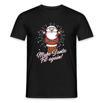Make santa Fit Again - T-shirt homme - noir - Devant - AI Model Male 178 light (178cm)