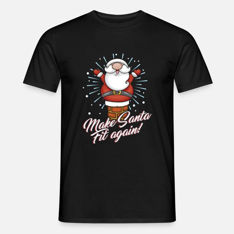 Make santa Fit Again - Männer T-Shirt - Schwarz